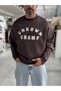 Coffee Unkown Embroidered Oversized Sweatshirt HM- - 3