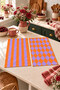 Apricot Harlequin Striped Pattern and Diamond Patterned Digital Print 2-Piece Kitchen Towel Set, 35x55 cm - 5