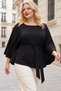 Women's Plus-Size Batwing Sleeve Belted Poncho