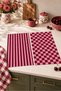 Berry Grid Striped Pattern and Checkered Pattern Digital Print 2-Piece Kitchen Towel Set, 35x55 cm - 4