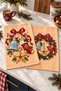 Digitally Printed 2-Piece Kitchen Towel Set with Ribbon, Christmas Bell, and Christmas Stocking Patterns, 35x55 cm - 2