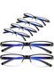 6Pack Reading Glasses Men, Spring Hinge Blue Light Blocking Readers, Anti Eyestrain Computer Magnify