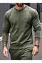 SPECIAL EDITION Solid Color 100% Cotton 3-PLY CYCLIST COLLAR EXTRA-LONG SLEEVE WINTER OUTDOOR PLUS SIZE STYLISH MEN’S SWEATSUIT SET - 2