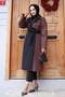 Two-Tone Belted Trench Coat, Brown, HM2983 - 6