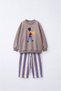 Boys' Cotton Printed Sweatshirt and Striped Sweatsuit Set