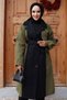 Two-Tone Belted Trench Coat, Khaki HM2983 - 3