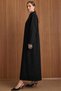 Plus-Size Suede Trench Coat with Seam Detail on the Front and Stone-Embellished Design—BLACK 6932 - 5