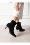TEMS Black Suede Women's Boots with Stiletto Heels - 2