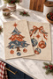 Marble Print Christmas Ebru New Year's Tree Pattern Digital Print 2-Piece Kitchen Towel Set, 35x55 cm - 8