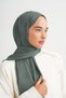Monogram Patterned Tensel Wool-Viscose Shawl, Ash Green - 2