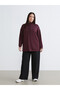 LCW EVERYDAY Plum Scuba Fabric Solid-Color Loose & Oversized Women's Sweatshirt Tunic—The ALITA CITY Difference - 2