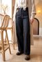 Women's Black Denim Pants with Embroidered Pocket Logo 328 Black