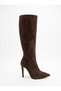 Vaghessa Lisa Women's Custom-Designed Suede Heeled Boots, Brown - 2