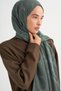 Icon Pattern Tensel Wool-Viscose Shawl, Ash Green - 2
