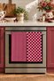 Berry Grid Striped Pattern and Checkered Pattern Digital Print 2-Piece Kitchen Towel Set, 35x55 cm - 2