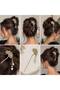 Stylish pearl-adorned bun clip with a butterfly design in pink