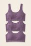 Women's Lilac Bustier with 3 Corded Fabric Straps, Thick Straps, and Removable Pads - Half-Tank Top