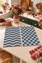Cocoa Wave Wave and Checkered Pattern Digitally Printed 2-Piece Kitchen Towel Set, 35x55 cm - 2