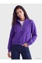 TWO MT SHOP QUALITY XSIDE Purple Mock Neck Women's Thick Sweatshirt - 2