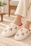Women's cherry plush house slippers, bridal gift set slippers. - 2