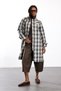 Long Gray Checked Trench Coat 2079 - 2
