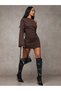 Rochie mini, maro - 3