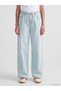 Alita City Farkıyla Xside Blue Denim Straight Wideleg Elastic Waist Wide Leg Women's Jean Trousers - 2