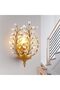 Vintage Gold Crystal Wall Light, E14 Indoor Sconce, 1 Pack