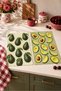 Set of 2 Digitally Printed Kitchen Towels with Avocado Pattern, 35x55 cm
