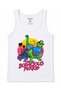 The Bodacious Period – Retro '80s-Style Colorful Dinosaurs and Sunset-Themed Tank Top