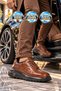 Coffee Genuine Leather Thick Sole Lace-Up Men's Casual Sneakers 26K565 - 3