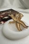 Large Gold-Yellow Textured Starfish Buckled Hair Clip (10 cm) - 5