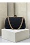 Black Glittery Clutch Bag with Gold Accents and Chain Strap for Women—Perfect for Weddings, Engagements, and Graduations - 3