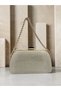 Glittery Gold and Gold-Toned Chain-Accented Women's Evening Clutch Bag with Gold-Toned Accents—Perfect for Weddings, Engagements, and Graduations - 6