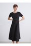 TWO MT SHOP QUALITY LCW Comfort Black Crepe Dress with Rhinestones - 2