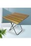 Portable Folding Table 80 x 80 x 70 cm with Wooden Top and Metal Frame - 2