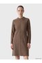LCW Comfort Brown Brioche Knit Straight Dress, Featuring the ALITA CITY Touch - 2