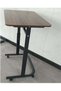 Adjustable Laptop Table 60 x 40 cm with Wooden Top, Height 70-80 cm, C-Shaped Base, 4 Wheels - 3