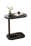 C-Shaped Small Side Table for Sofa and Bed, Minimalist Wood and Metal End Table 30 x 45 x 70 cm - 3