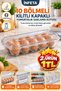 10-Compartment Clear Plastic Egg Storage Container with Locking Lid, 25x11x8 cm - 2
