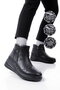 Black Genuine Leather Women's Zip-Up Boots with Anatomical Sole 327704 Dribble