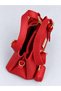 Women's Mini Clutch Bag and Shoulder Bag with Charm Details, Adjustable Long Strap, Stylish Everyday Faux Leather Red Bag - 5
