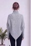 Women's Relaxed Fit Asymmetrical-Cut Sweater with a Turtleneck—Red, Brown, Gray, Burgundy, White, Beige, Anthracite - 7
