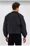Men's Black Bomber Coat Water-Repellent K Quilted a Lined Zippered Jacket - Black - 3