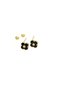 18K Real Gold VCA Black Stone Earrings - 2
