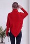 Women's Relaxed Fit Asymmetrical-Cut Sweater with a Turtleneck—Red, Brown, Gray, Burgundy, White, Beige, Anthracite - 7