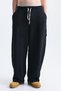 Barrel-Fit Sweatpants with Seam Detail - 2