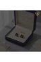 18K Real Gold VCA Black Stone Earrings - 5