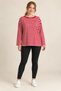 Women's Red and White Striped Plus-Size Crew-Neck Drop-Shoulder Oversized Blouse HZL26S-ZSS0504 - 4