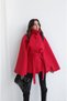 Red Chita Melton Poncho - 3